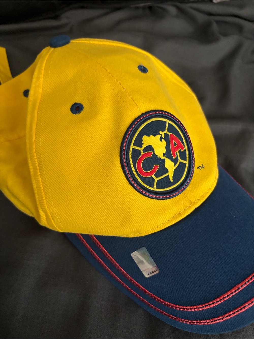 Yellow and Navy Embroidered Crest Baseball Cap
